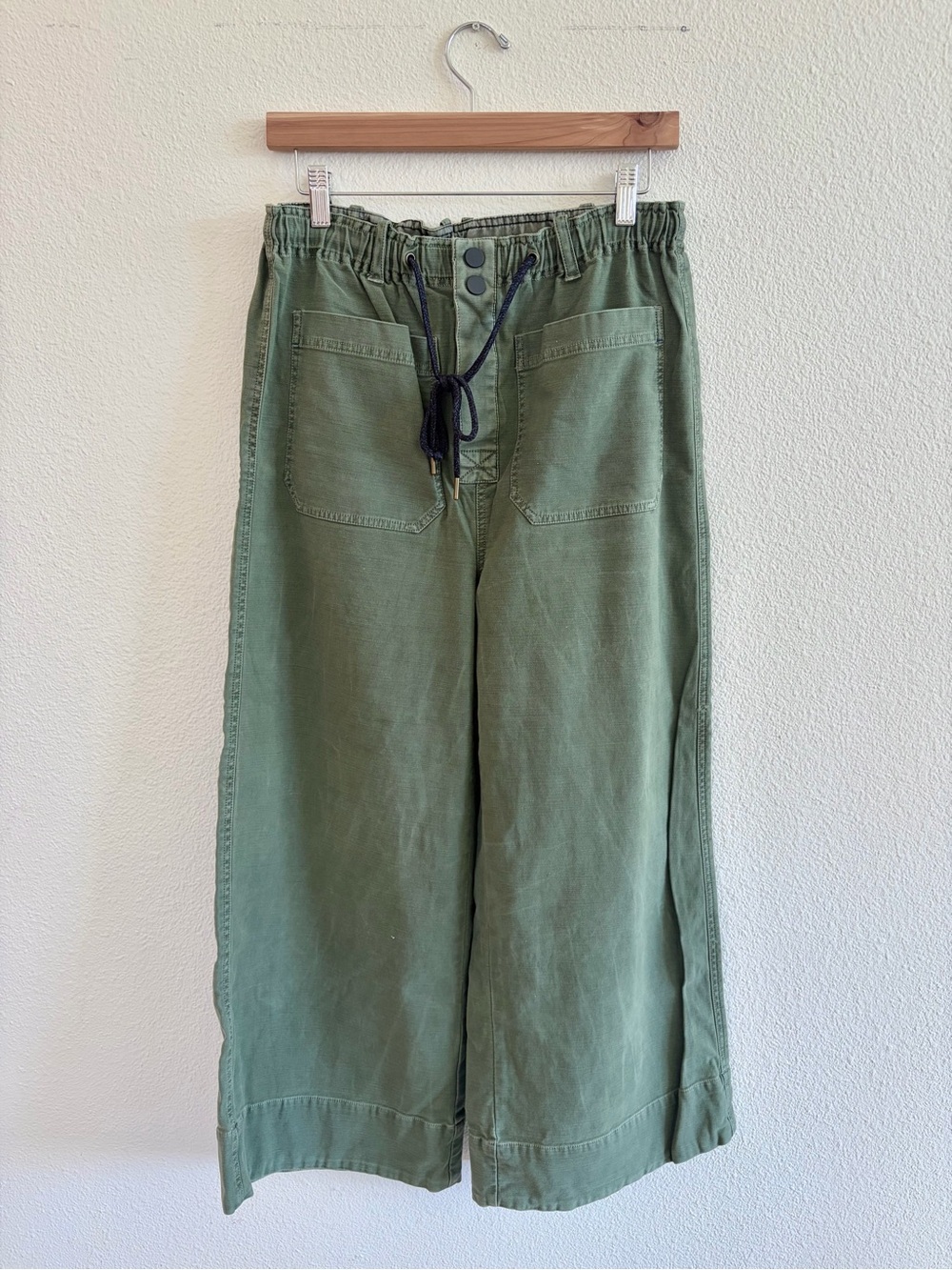 Pilcro Olive Green Wide-Leg Pants